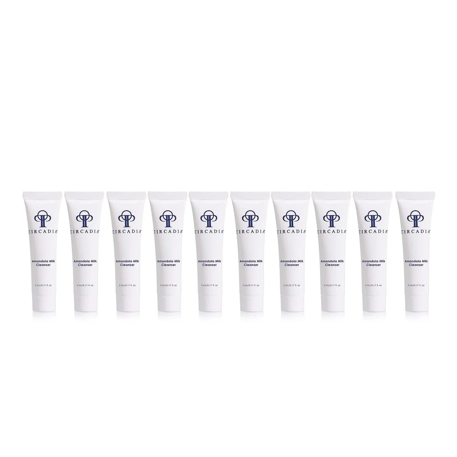 Amandola Milk Cleanser 10 pack sample, 5 mL each, with Lactic and Mandelic Acids for exfoliating and hydrating skin.