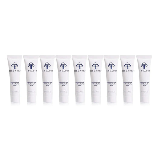 Cleansing Gel with Salicylic Acid, 5 mL sample pack of 10, deep-cleansing formula.