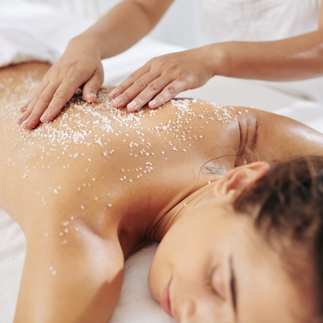 Customized back facial with exfoliation and massage treatment.