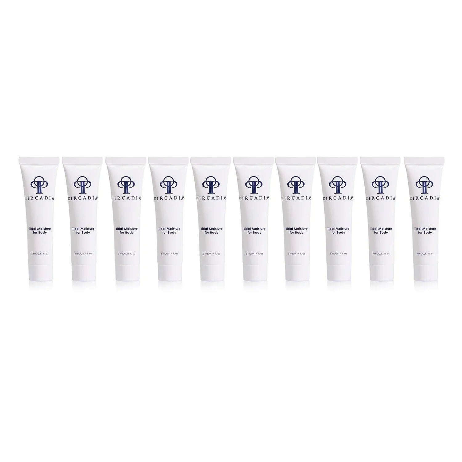 10-pack sample of Tidal Moisture for Body, 5 mL tubes, whole body hydrating lotion.