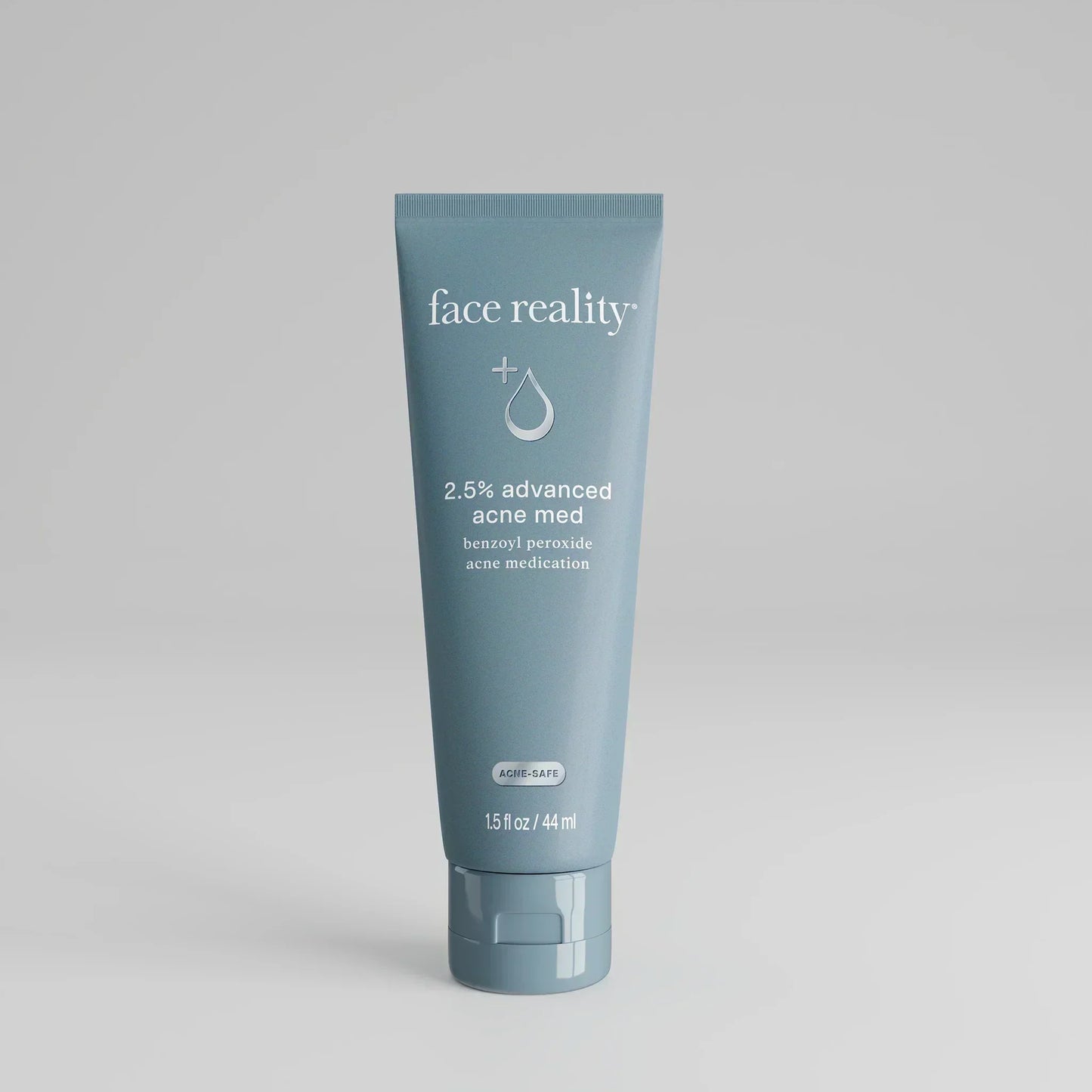 Face Reality Skincare 2.5% Advanced Acne Med gel tube for acne treatment.