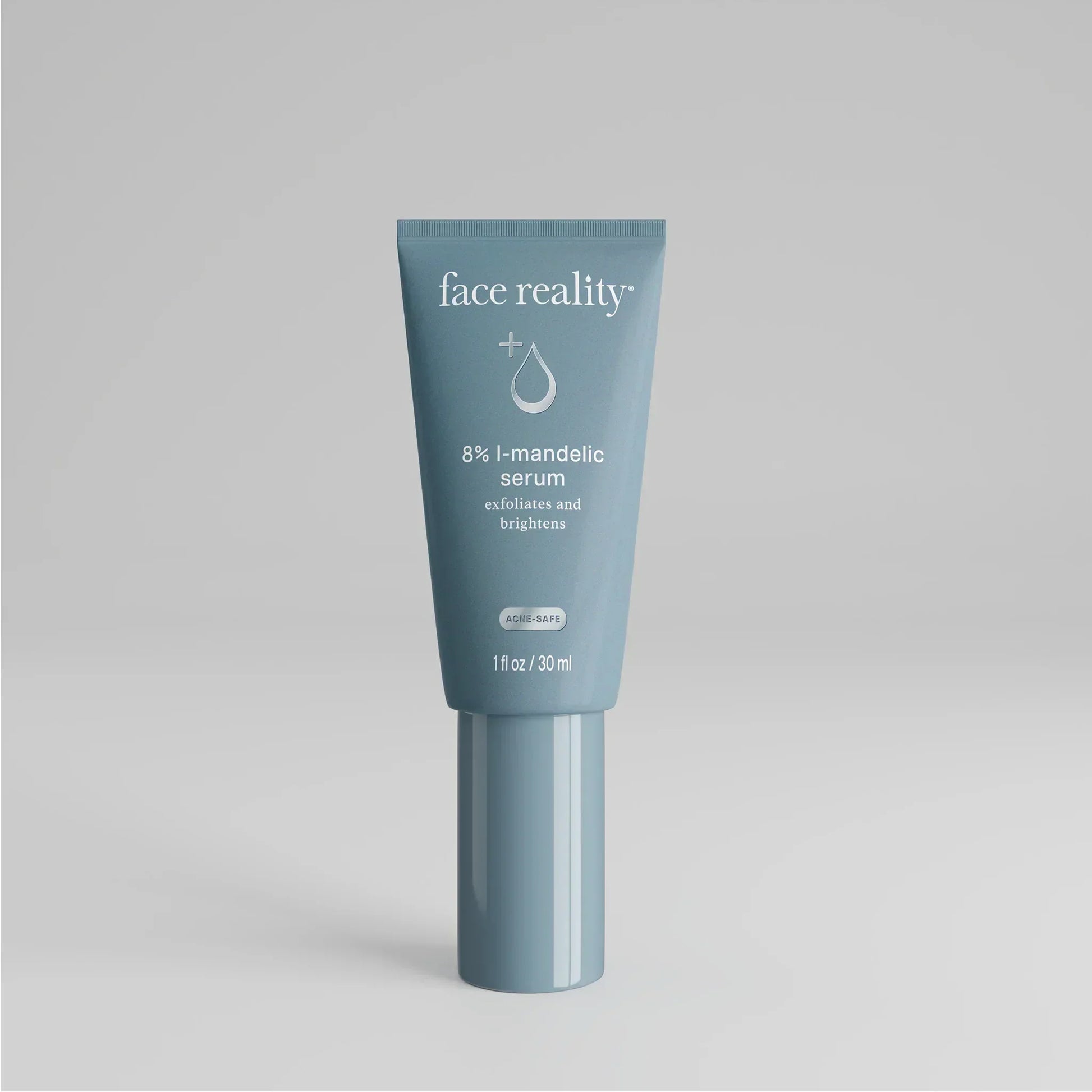 Face Reality Skincare 8% L-Mandelic Serum for exfoliating and brightening sensitive skin.