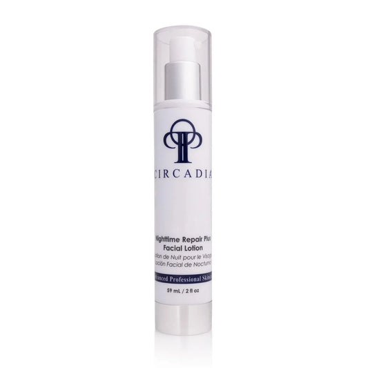 Nighttime Repair Plus facial lotion bottle, 2 oz/59mL, with Vitamin A, peptides, and ceramides for anti-aging.